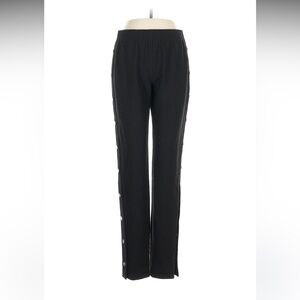 Maje Black Track Pants with snap Detail